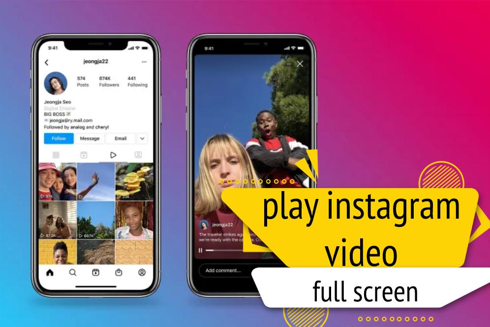 play instagram video full screen