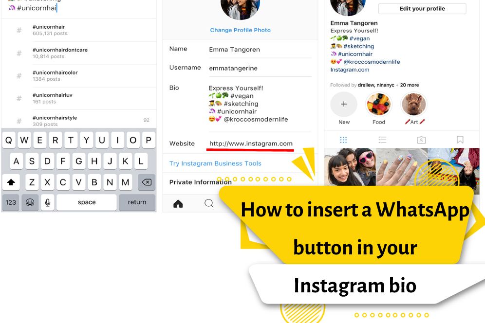 How to insert a WhatsApp button in your Instagram bio