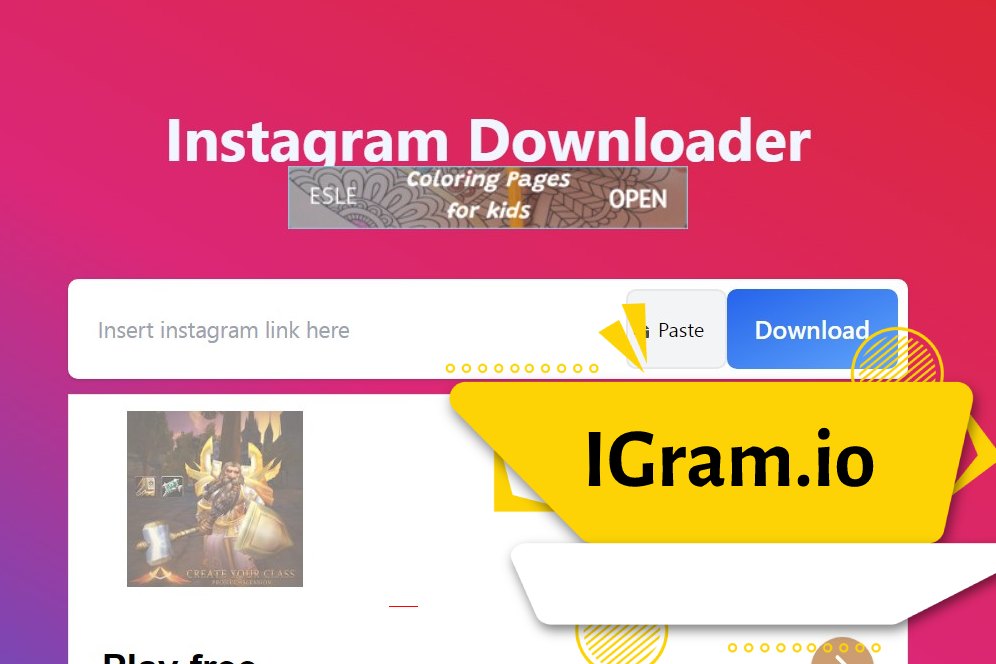 Downloading Instagram reels using the site
