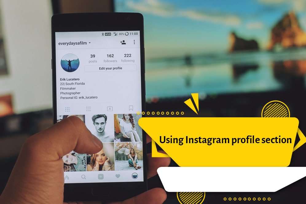 using Instagram profile section