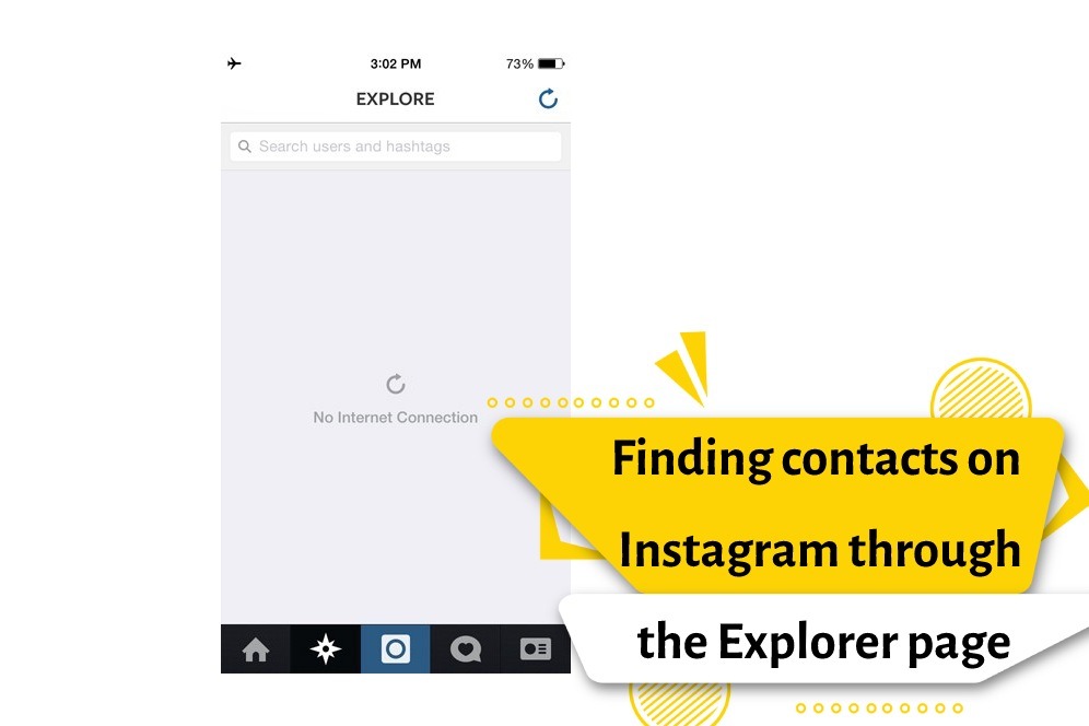 Finding contacts on Instagram through the Explorer page