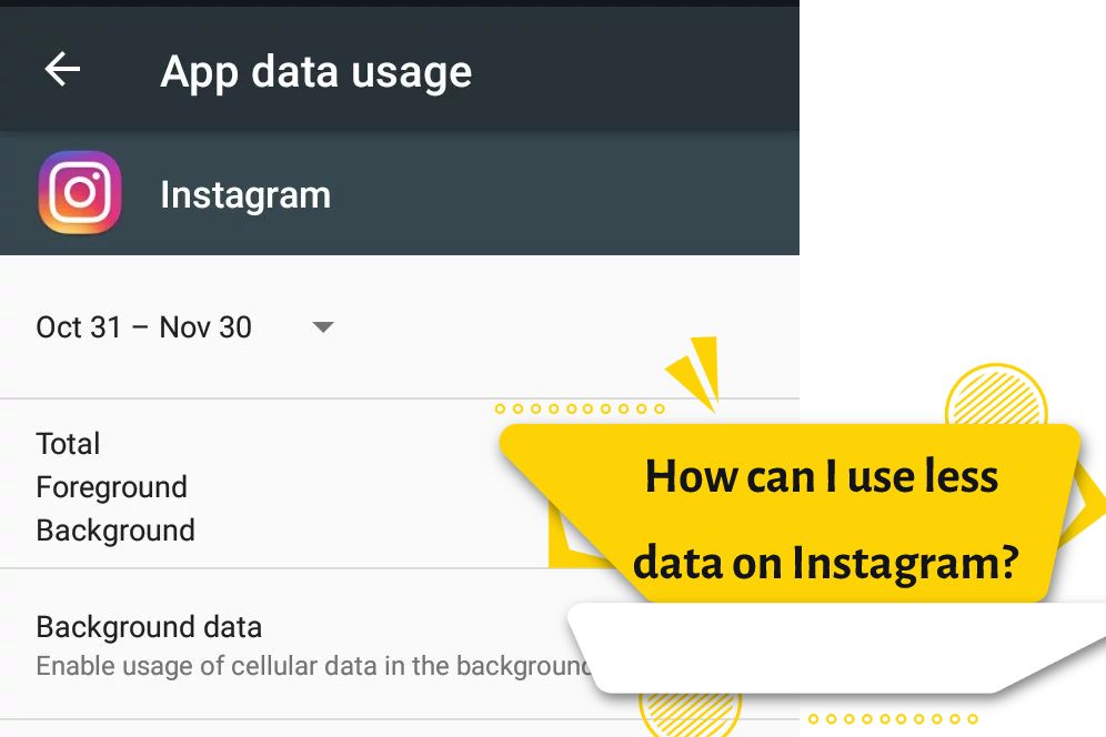How can I use less data on Instagram?