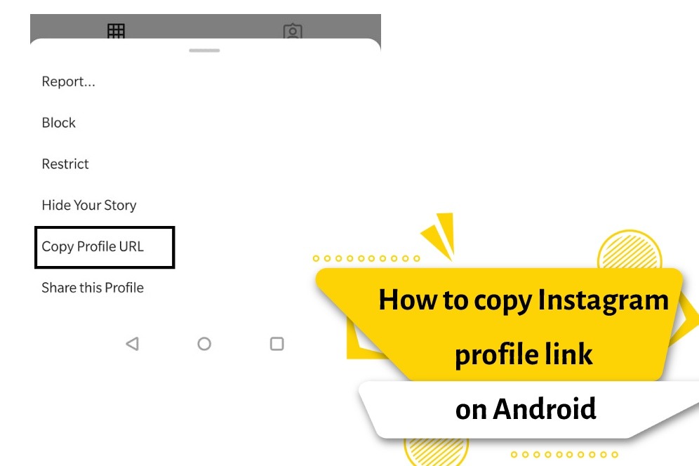 How to copy Instagram profile link on Android