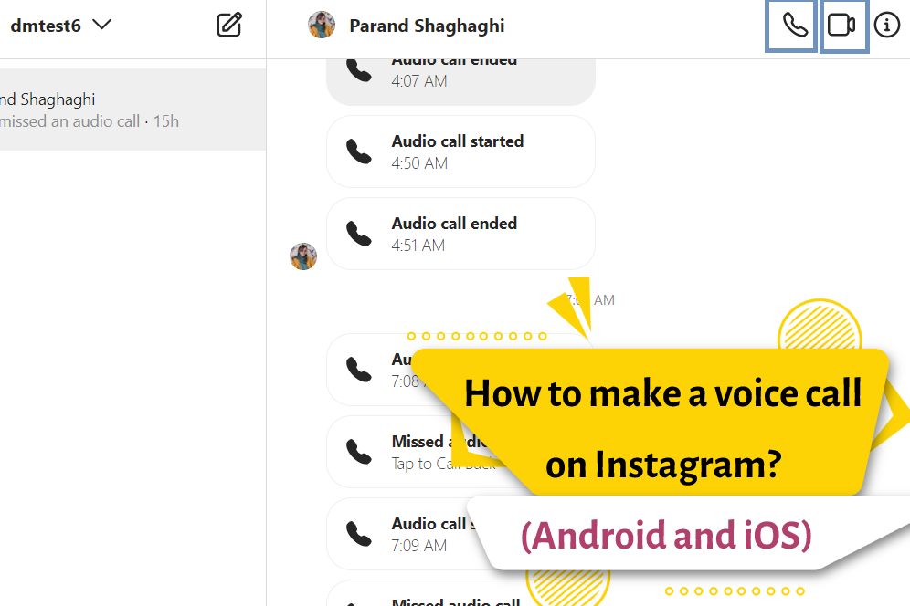 How to make a voice call on Instagram? (Android and iOS)