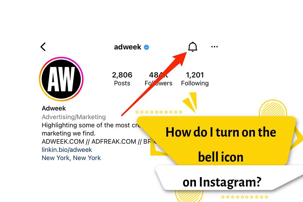 How do I turn on the bell icon on Instagram?