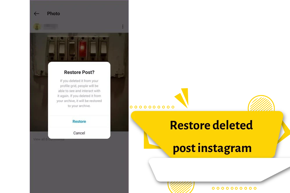 Restore deleted post instagram
